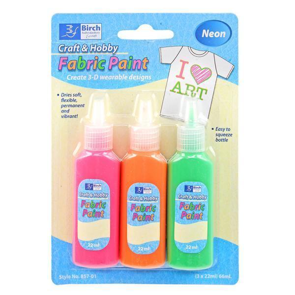AussieSuperStore Art & Craft Essentials Neon Craft Fabric Paints Craft Fabric Paints | Fabric Painting & Inks 156857