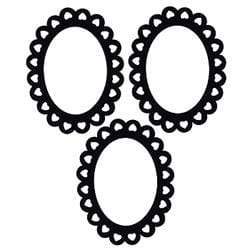 AussieSuperStore Art & Craft Essentials Oval 58x50mm in Black color Adhesive Frames (in 2 styles) Adhesive Frames (in 2 styles) | Scrapbooking Stickers | Embellishment 9323823147006 JBS080