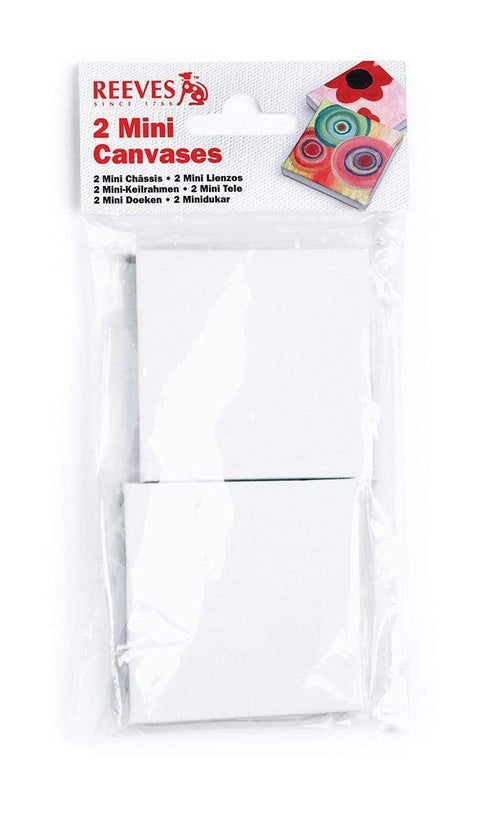 AussieSuperStore Art & Craft Essentials Pack of 2 Mini Canvas (7cm x 7cm) Reeves Mini Canvas and Easel Reeves Mini Canvas and Easel | Painting Canvas 780804322576 0382830