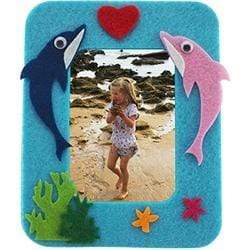 AussieSuperStore Art & Craft Essentials Picture Dolphin Frame DIY Felt Craft Kit Picture Dolphin Frame DIY Felt Craft Kit | DIY Kits for Kids | Felting Supplies 9331468059578 VCFLT17