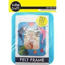 AussieSuperStore Art & Craft Essentials Picture Dolphin Frame DIY Felt Craft Kit Picture Dolphin Frame DIY Felt Craft Kit | DIY Kits for Kids | Felting Supplies 9331468059578 VCFLT17
