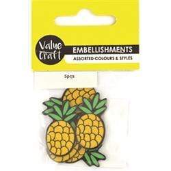 AussieSuperStore Art & Craft Essentials Pineapple Embellishments Pineapple Embellishments | Craft Embellishment | Scrapbooking Embellishment 9331468058243 VCEMB03