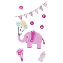 AussieSuperStore Art & Craft Essentials Pink Baby Theme Elephant (in 2 colours) Baby Theme Elephant (in 2 colours) | Scrapbooking Sticker|Embellishment 9323823176464 JBS136