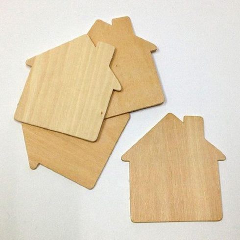AussieSuperStore Art & Craft Essentials Plywood House Shape Plywood House Shape | Craft Wooden Shapes | Laser cut Wooden Shapes WO132