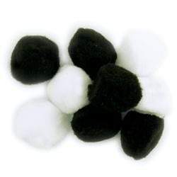 AussieSuperStore Art & Craft Essentials Pom Pom 20mm Black & White Pom Pom Black & White | Craft Pom Poms 9331468032731 VCP20