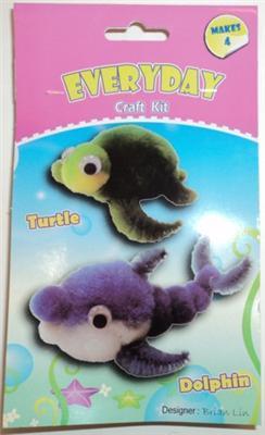 AussieSuperStore Art & Craft Essentials Pom Pom Kit - Dolphin & turtle Pom Pom Kit - Dolphin & turtle | DIY Kits for Kids PP9KDT