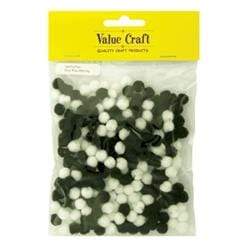 AussieSuperStore Art & Craft Essentials Pom Poms Black & White 6mm Pom Poms Black & White 6mm | Craft Pom Poms 9331468032724 VCP19