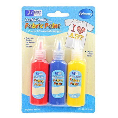 AussieSuperStore Art & Craft Essentials Primary Craft Fabric Paints Craft Fabric Paints | Fabric Painting & Inks 156857