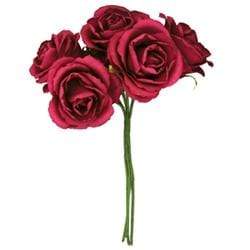 AussieSuperStore Art & Craft Essentials Red Foam Rose with 5 Head (in 8 colors) Foam Rose with 5 Head | Artificial Craft Flower Party Decoration 9323823162306 RBF09RD