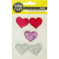 AussieSuperStore Art & Craft Essentials Resin Hearts 3cm Resin Hearts 3cm | Craft Party Scrapbooking Embellishment Decoration 9331468055570 VJY688