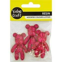 AussieSuperStore Art & Craft Essentials Resin Teddy Bears Resin Teddy Bears | Craft Party Scrapbooking Embellishment Decoration 9331468055594 VJY690