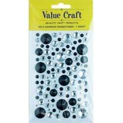AussieSuperStore Art & Craft Essentials Rhinestones Bubble Black & Crystal Rhinestones Stickers Bubble Black & Crystal | Craft Embellishment Decor 9331468046431 VCR113