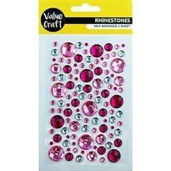 AussieSuperStore Art & Craft Essentials Rhinestones Bubble Pink & Silver Rhinestones Sticker Bubble Pink & Silver | Craft Embellishment Decor 9331468049791 VCR205