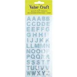 AussieSuperStore Art & Craft Essentials Rhinestones Glitter Alphabet (in 3 colours) Rhinestones Stickers Glitter Alphabet | Craft Embellishment Decoration