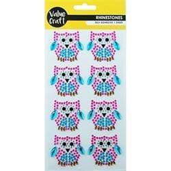 AussieSuperStore Art & Craft Essentials Rhinestones - Owls Rhinestones Stickers- Owls | Craft Party Embellishment Decoration 9331468048619 VCRST016