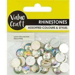 AussieSuperStore Art & Craft Essentials Rhinestones Round 12mm AB Colors Rhinestones Round 12mm AB Colors | Craft Party Scrapbooking Embellishment Decoration 9331468055761 VJY707