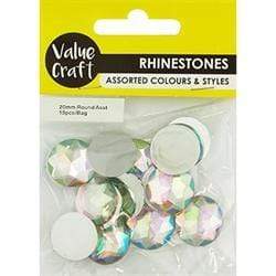 AussieSuperStore Art & Craft Essentials Rhinestones Round 20mm AB Colors Rhinestones Round 20mm AB Colors | Craft Party Scrapbooking Embellishment Decoration 9331468055785 VJY709