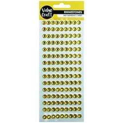 AussieSuperStore Art & Craft Essentials Rhinestones Round Gold Rhinestones Stickers Round Gold | Craft Party Embellishment Decoration 9331468049852 VCR211