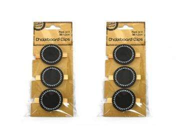 AussieSuperStore Art & Craft Essentials Round Chalkboard Clips Round Chalkboard Clips | Wooden Pegs 9320760189809 CRAFT 189809