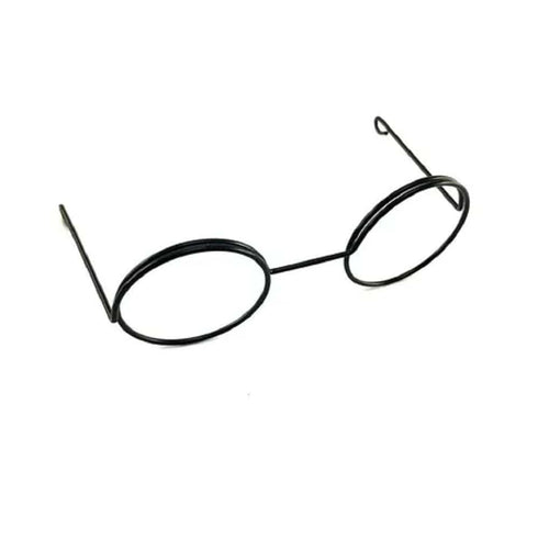 AussieSuperStore Art & Craft Essentials Round Doll Eye Glasses 8.5cm Round Doll Eye Glasses 8.5cm | Doll Making Accessories EG642BK