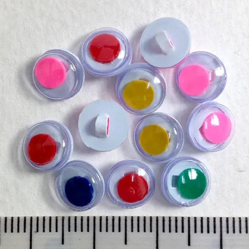 AussieSuperStore Art & Craft Essentials Sew On Joggle Colour Eyes 8mm Sew On Joggle Colour Eyes 8mm | Googly or Wiggle Eye | Doll Making Accessories E9JSE8AS