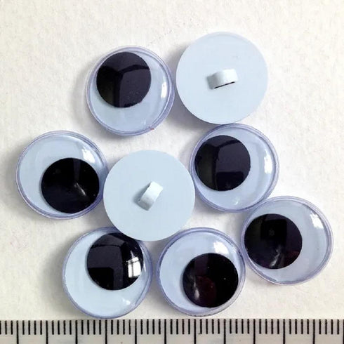 AussieSuperStore Art & Craft Essentials Sew On Joggle Eyes 15mm Sew On Joggle Eyes 15mm | Googly or Wiggle Eye | Doll Making Accessories E9JSE15