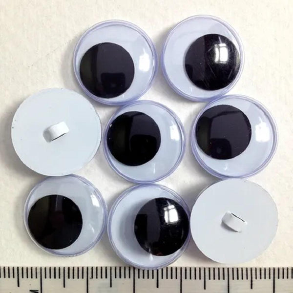 AussieSuperStore Art & Craft Essentials Sew On Joggle Eyes 18mm Sew On Joggle Eyes 18mm | Googly or Wiggle Eye | Doll Making Accessories E9JSE18
