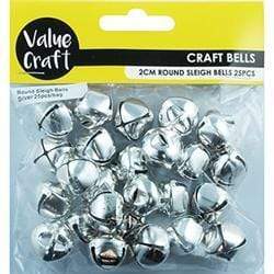AussieSuperStore Art & Craft Essentials Sleigh Bells Silver Sleigh Bells Silver | Craft Bells | Jingle Bells | Kids Craft supplies 9331468050056 VJY320