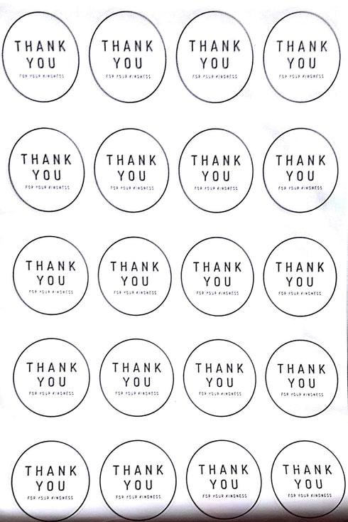 AussieSuperStore Art & Craft Essentials Thank you for your kindness White Printed Sticker (in 4 types) White Printed Sticker (in 4 types) | Scrapbooking Embellishment DUR3132