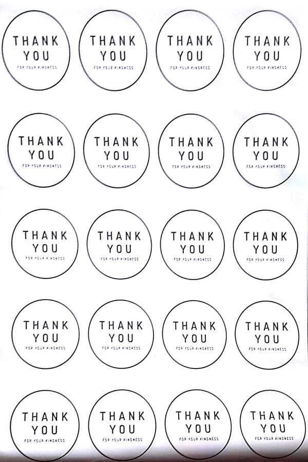 AussieSuperStore Art & Craft Essentials Thank you for your kindness White Printed Sticker (in 4 types) White Printed Sticker (in 4 types) | Scrapbooking Embellishment DUR3132