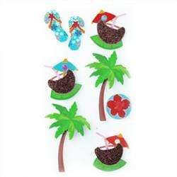 AussieSuperStore Art & Craft Essentials Tropical Holiday 8pcs Holiday Theme 3D Stickers (in 7 styles) Holiday Theme 3D Stickers | Scrapbooking Stickers | Embellishments 9323823176433 JBS133