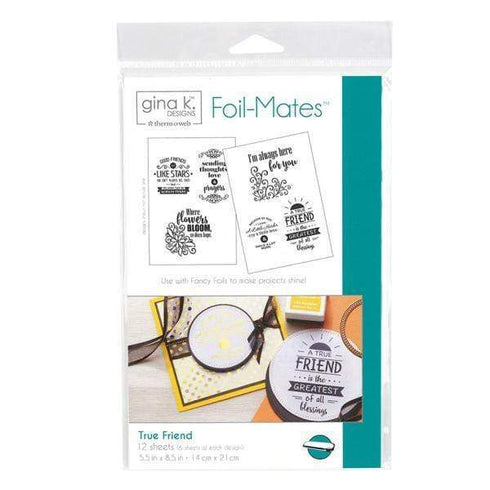AussieSuperStore Art & Craft Essentials True Friend Gina K Designs Foil Mates Sentiments (in 3 styles) Gina K Designs Foil Mates Sentiments | Craft Foil Sentiments Papers 011567
