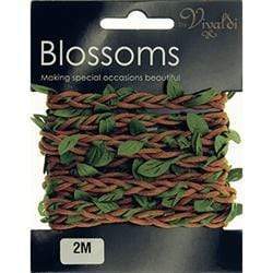 AussieSuperStore Art & Craft Essentials Twine Plaited with Leaf Twine Plaited with Leaf | Artificial Flower Party Decoration 9323823204549 FL19001