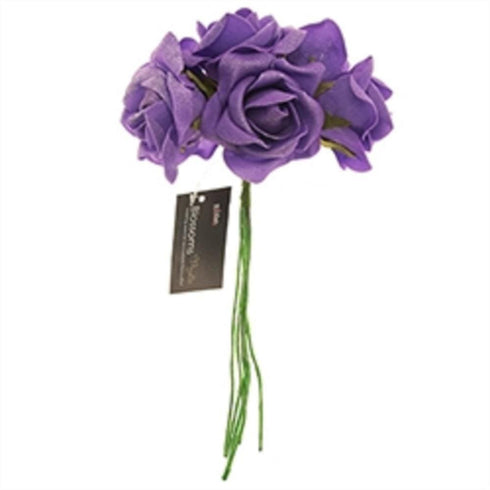 AussieSuperStore Art & Craft Essentials Ultra Violet Glitter Foam Rose Flowers (in 7 colours) Foam Rose Flowers (in 7 colours) | Artificial Craft Flower Party Decoration 9323823204754 RBF19007