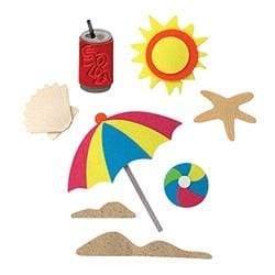 AussieSuperStore Art & Craft Essentials Umbrella and Starfish 8pcs Holiday Theme 3D Stickers (in 7 styles) Holiday Theme 3D Stickers | Scrapbooking Stickers | Embellishments 9323823146597 JBS039