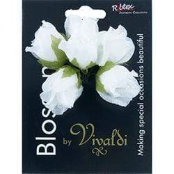 AussieSuperStore Art & Craft Essentials White Crepe Rosebud Flowers (in 4 colors) Crepe Rosebud Flowers (in 4 colors) | Floral Craft Supplies 9323823185848 FL48WH