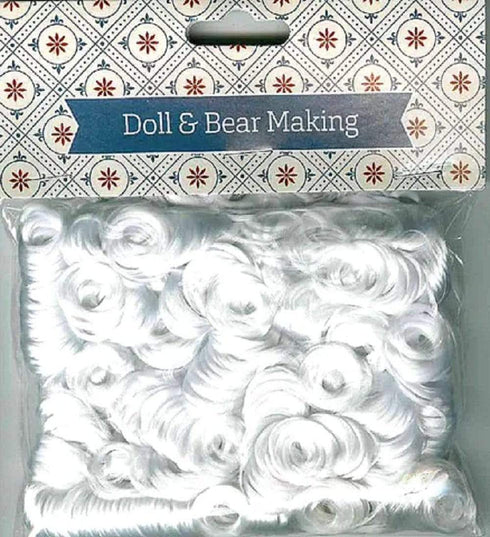 AussieSuperStore Art & Craft Essentials White Doll Curly Hair 30g (in 6 colours) Doll Curly Hair 30g (in 6 colours) | Doll Making Accessories DH930WH