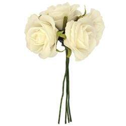 AussieSuperStore Art & Craft Essentials White Foam Rose with 5 Head (in 8 colors) Foam Rose with 5 Head | Artificial Craft Flower Party Decoration 9323823117030 RBF09WH