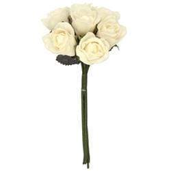 AussieSuperStore Art & Craft Essentials White Foam Rose with 7 Head (in 8 colors) Foam Rose with 7 Head | Artificial Craft Flower Party Decoration 9323823117153 RBF11WH