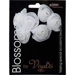 AussieSuperStore Art & Craft Essentials White Organza Diamante Flowers (in 3 varieties) Organza Diamante Flowers (in 3 varieties) | Floral Craft Supplies 9323823177744 FL39WH
