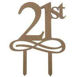 AussieSuperStore Art & Craft Essentials Wooden Cake Topper 21st Wooden Cake Topper 21st | Craft Wooden Shapes | Laser cut Wooden Shapes 9331468051404 VCWD20