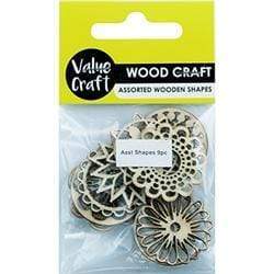 AussieSuperStore Art & Craft Essentials Wooden Craft Flowers Assorted Wooden Craft Flowers Assorted | Craft Wooden Shapes | Laser cut Wooden Shapes 9331468049517 VCWD13