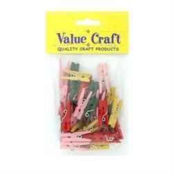 AussieSuperStore Art & Craft Essentials Wooden Craft Pegs Multicolour Wooden Craft Pegs Multicolour | Craft Wooden Items | Mini Wooden Pegs 9331468006701 VCWM5