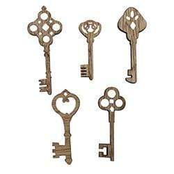 AussieSuperStore Art & Craft Essentials Wooden Craft Shapes Keys Wooden Shapes Keys | Craft Wooden Shapes | Laser cut Wooden Shapes 9331468051732 VJY422