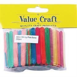 AussieSuperStore Art & Craft Essentials Wooden Craft Sticks Mini Multicolour Wooden Sticks Mini Multicolour | Craft Wooden Popsicle Sticks | Wooden Shapes items 9331468048206 VCWM22