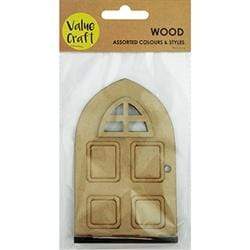 AussieSuperStore Art & Craft Essentials Wooden Fairy Door with Window Wooden Fairy Door with Window | Fairy Gardens supplies | Fairy Houses Supplies 9331468055297 VJY682