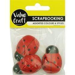 AussieSuperStore Art & Craft Essentials Wooden Ladybugs Shapes Wooden Ladybugs Shapes | Craft Embellishment | Scrapbooking Embellishment 9331468054962 VJY649