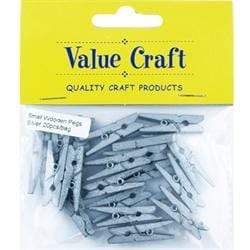 AussieSuperStore Art & Craft Essentials Wooden Pegs Silver Wooden Pegs Silver | Craft Wooden Items | Mini Wooden Pegs 9331468045823 VCWM19