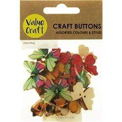 AussieSuperStore Art & Craft Essentials Wooden Shapes Butterfly Buttons Wooden Shapes Butterfly Buttons | Craft Wooden Butterfly Shapes Button 9331468051763 VJY425