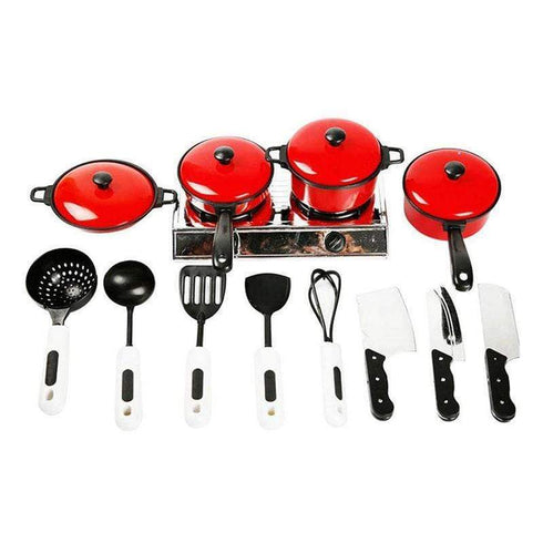 AussieSuperStore Games & Activities Kids Play House Toy Kitchen Utensils Pots Pans Cooking Food Dishes Cookware Play Kit Kids Play House Toy Kitchen Utensils Pot Pan Cooking Food Cookware Kit CBCOOKWARETOYKIT